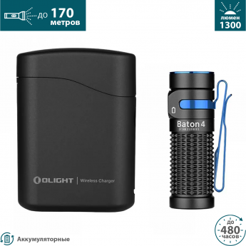 Фонарь OLIGHT BATON 4 PREMIUM EDITION Black