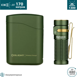 Фонарь OLIGHT BATON 4 PREMIUM EDITION OD Green Фонарь OLIGHT BATON 4 PREMIUM EDITION OD Green